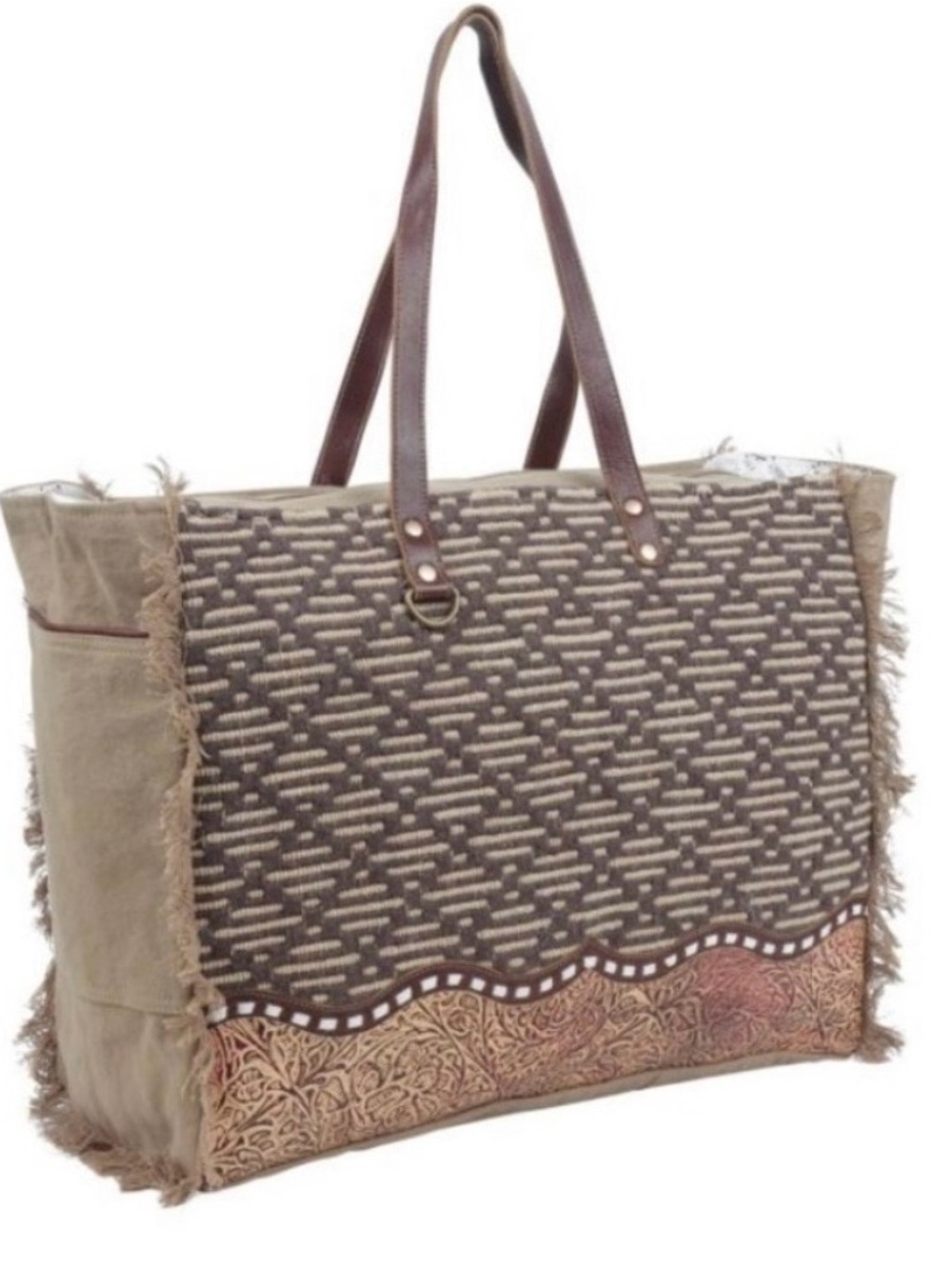 Myra Tote Bag with Leather Straps
